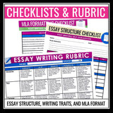 Essay Writing Handouts, Graphic Organizers, Checklists, MLA, and Rubric
