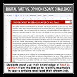 Fact and Opinion Text Structure Slides & Nonfiction Digital Reading Activity