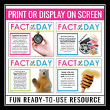 Fact of the Day Posters or Slides - Brain Breaks or Bell-Ringers Trivia Activity