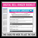 Figurative Language Digital Bell Ringers and Task Cards - Literary Devices