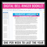 Figurative Language Bell Ringers and Tasks - Literary Devices Digital Activities