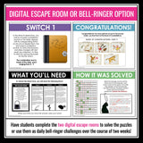 Figurative Language Escape Room Bell Ringer Activities Bundle - Digital