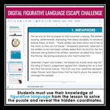 Figurative Language Presentation & Escape Room Close Reading Digital Activity