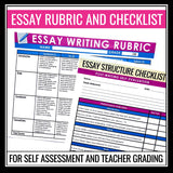 5 Paragraph Essay Writing Presentation and Essay Graphic Organizers and Rubric