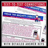 Freak the Mighty Assignment - Music Lyrics Connection to Rodman Philbrick Novel