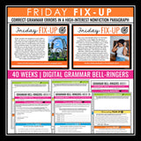 Grammar Bell-Ringers - Weekly Grammar Skills Middle & High School ELA - Digital