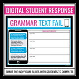 Grammar Digital Bell-Ringers and Task Cards  - Editing Grammar in Text Messages