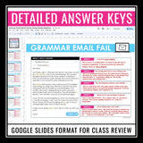 Grammar Activity - Correcting Grammar Errors in Emails Assignments - Digital