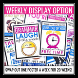 Grammar Posters Classroom Bulletin Board Decor - 20 Funny Grammar Posters