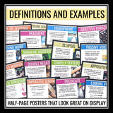 Grammar Posters Classroom Bulletin Board Decor – 76 ELA Grammar Terms Posters