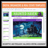 Descriptive Writing Activity Sell a Haunted House - Creative Digital Assignment
