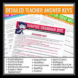 Halloween Grammar Worksheets - Editing Punctuation, Spelling, & Grammar Activity
