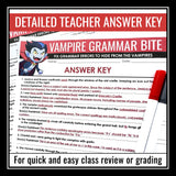 Halloween Grammar Worksheet Assignment - Grammar Editing Activity - Vampires