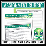Halloween Writing Assignment - Alien Interview Halloween Writing Activity