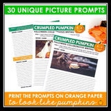 Halloween Writing Activity - Crumpled Pumpkin Collaborative Writing Assignment