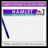 Hamlet Writing Prompts - Video Clips and Journal Writing Topics - Shakespeare