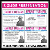 Harriet Tubman Biography, Slides & Questions - Black History & Women's History