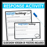 History Posters - Hashtag Quotes Bulletin Board Display Decor and Assignment