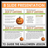 Halloween Reading Comprehension Jack O' Lantern Nonfiction Article & Assignment