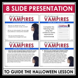 Halloween Reading Comprehension Vampires Nonfiction Article & Assignment