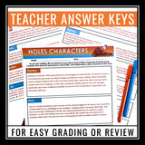 Holes Character Analysis Assignment Graphic Organizer - Louis Sachar