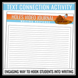 Holes Writing Prompts - Video Clips and Journal Writing - Louis Sachar