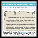 Homophones Escape Room Digital Grammar Activity, Google Slides, and Quiz