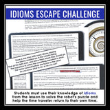 Idioms Activity - Presentation Slides and Escape Room Reading Activity Challenge