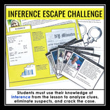 Inference Crime Scene Close Reading Inferencing Activity and Presentation