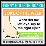 Joke of the Week - Funny Jokes Classroom Posters or Weekly Bell-Ringer Slides