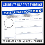 Julius Caesar Character Assignment - Caesar's Social Media Page - Shakespeare
