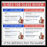 Julius Caesar Vocabulary Booklet, Presentation, & Answer Key - Shakespeare Play
