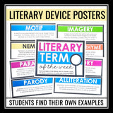 Literary Devices - Weekly Figurative Language, Story Elements, & Literary Terms