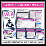 MLA Formatting 9th Ed. Presentation, Activity, Citation Practice, and Task Cards