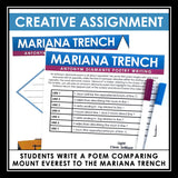 Nonfiction Reading Comprehension Article and Activities - Mariana Trench