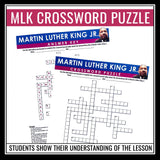 Martin Luther King Jr Day - MLK Biography, Assignment, Crossword Puzzle Activity