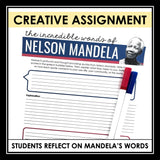 Nelson Mandela Nonfiction Reading Comprehension Article and Activities