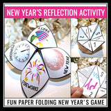 New Year's Activity - Folding a Paper Fortune Teller New Year Reflection Game