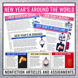 New Year's Activity Bundle - Assignments, Games, and Activities for the New Year