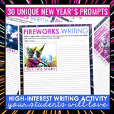 New Year's Writing Activity - Fireworks Collaborative Narrative Writing Activity