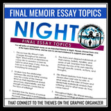 Night by Elie Wiesel Final Essay Topics & Novel Themes Graphic Organizers