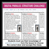Parallel Structure Grammar Escape Room Digital Activity, Google Slides, and Quiz