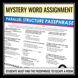 Parallel Structure Grammar Presentation Lesson, Activities, and Assignments