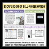 Parts of Speech Escape Room Bell Ringers - Digital Classroom Grammar Game