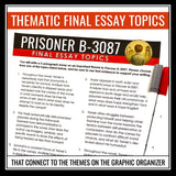 Prisoner B-3087 by Alan Gratz - Final Essay Topics & Themes Graphic Organizers