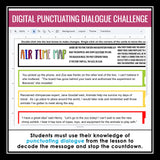 Punctuating Dialogue Escape Room Digital Activity, Google Slides, and Quiz