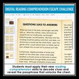 Reading Comprehension Strategies Slides & Escape Room Digital Reading Activity