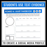 Romeo and Juliet Character Assignment - Create a Character Social Media Account