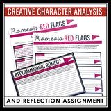 Romeo and Juliet Character Assignment - Romeo's Red Flags Characterization