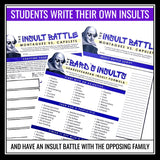 Romeo and Juliet Activity - Shakespeare Insult Battle Montagues vs Capulets Game